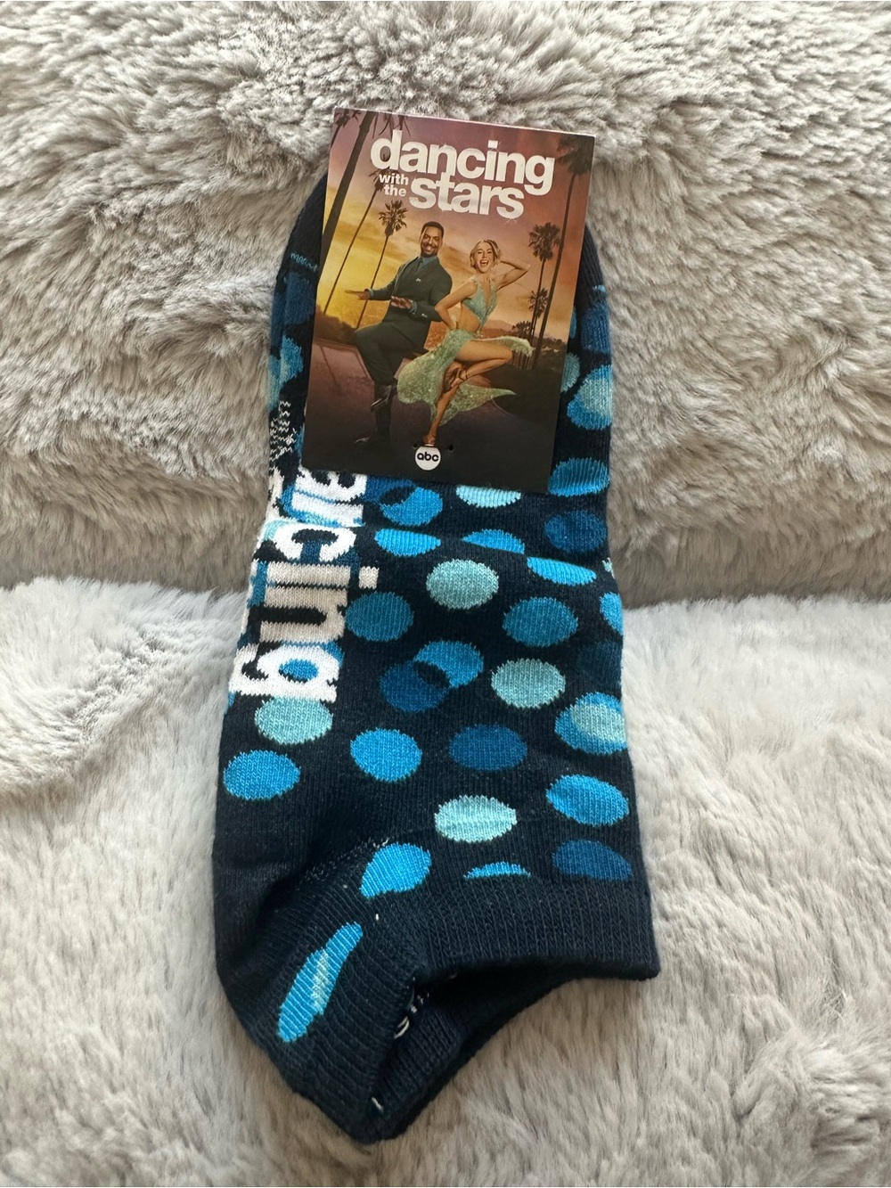 Dancing with the Stars Exclusive Black & Blue Dot Ankle Socks from Sock Club